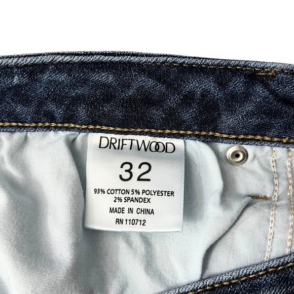 Driftwood Jackie Embroidered Ankle Jeans Sz 32 Floral Raw Hem Mid Rise Boho - Picture 6 of 11